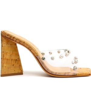 Schutz Lizah Cork Vinyl Sandal size 6